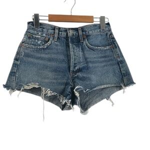 Agolde Parker Vintage Cutoff cotton denim shorts Premium Denim distressed sz 23